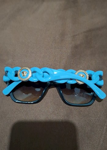 Şeffaf Koyu Mavi Kadın Güneş Gözlüğü - Görsel 3