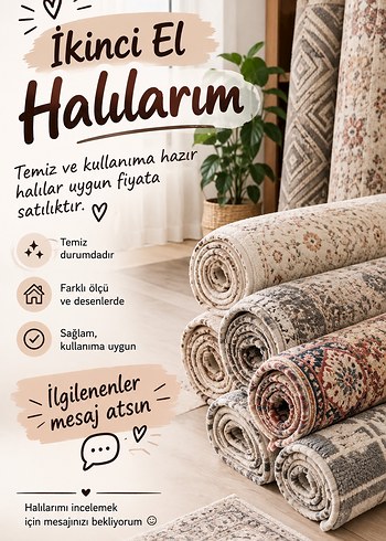 Diğer İkinci El Halilar Temiz Ve Kullanima Hazir