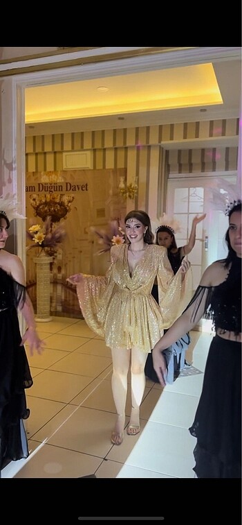 GİRA GOLD GECE ELBİSESİ - Görsel 2