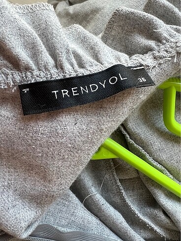 36 Beden gri Renk Trendyol Modest Elbise