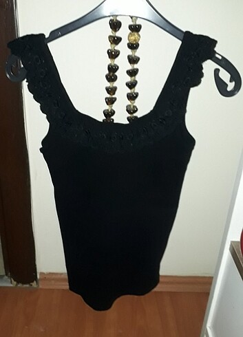 Dantel Detay Askılı Bluz - Görsel 2