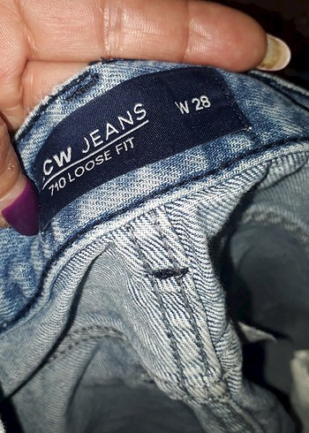 Erkek Mavi Bol Kesim Jean - Görsel 3