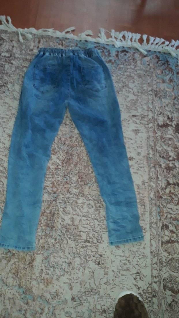 Mavi Beli Bağcıklı Kadın Bardy Denim Pantolon - Görsel 2