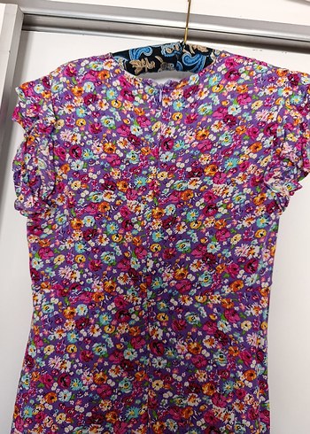 Renkli Çiçekli Bohem Midi Elbise - Görsel 5