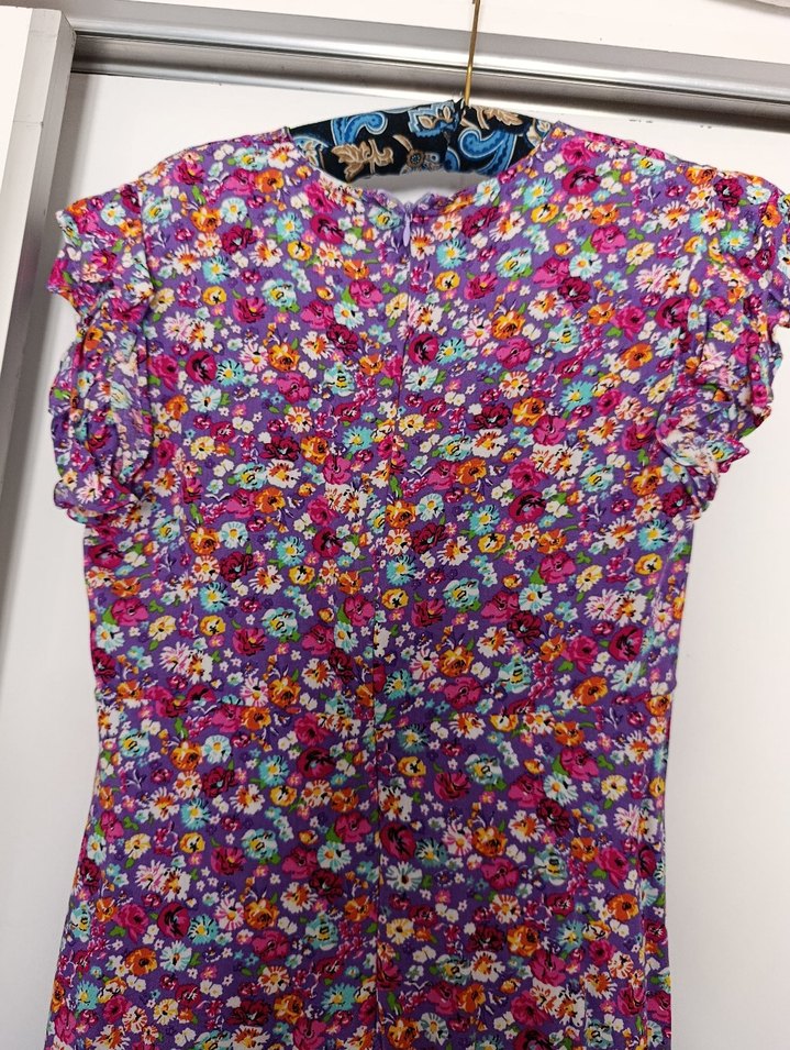 Renkli Çiçekli Bohem Midi Elbise - Görsel 5