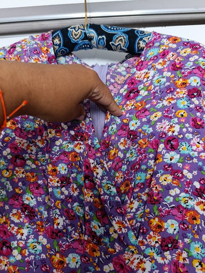 Renkli Çiçekli Bohem Midi Elbise - Görsel 2