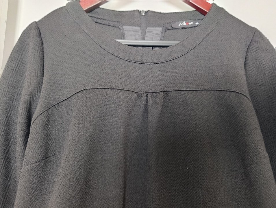 Siyah Midi Kısa Kollu Kadın Elbise - Görsel 3