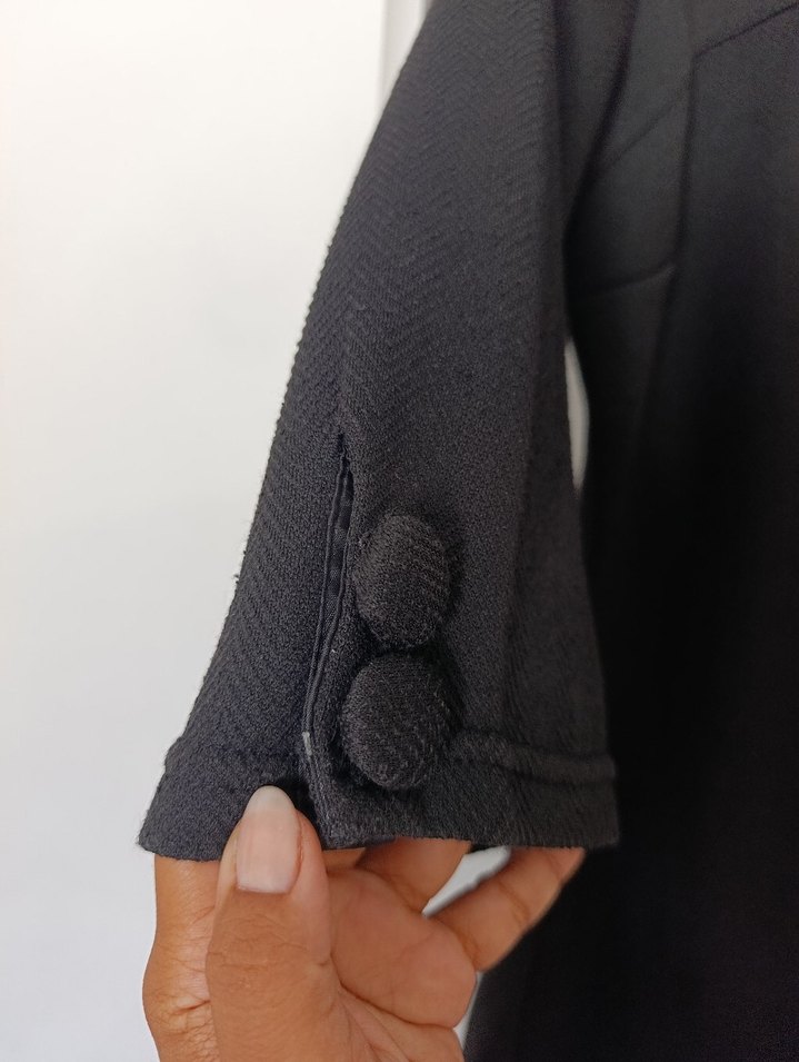 Siyah Midi Kısa Kollu Kadın Elbise - Görsel 2