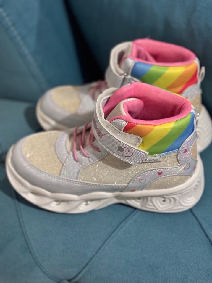 Renkli Pırıltılı Kız Çocuk Spor Ayakkabı - Görsel 5