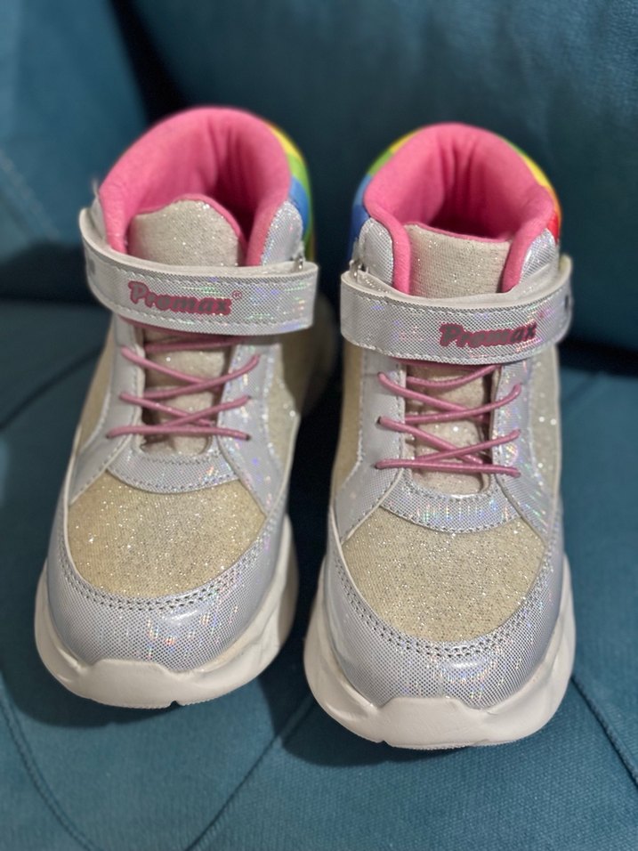 Kız Çocuk Renkli Bağcıklı Spor Ayakkabı - Görsel 4