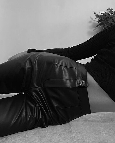 Bershka bershka siyah deri pantolon