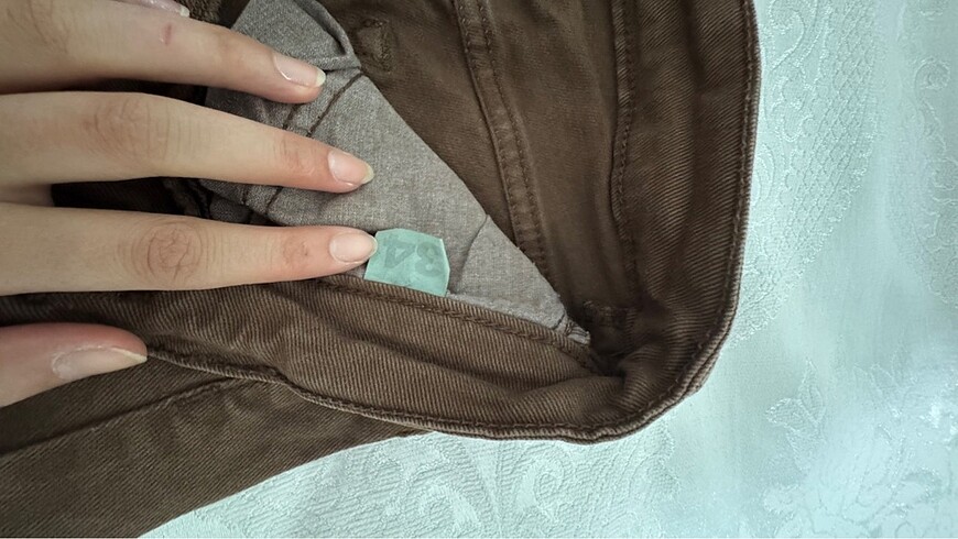34 Beden vintage kahverengi kot pantolon flare