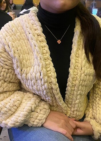Zara Alize puffy el örgüsü hırka