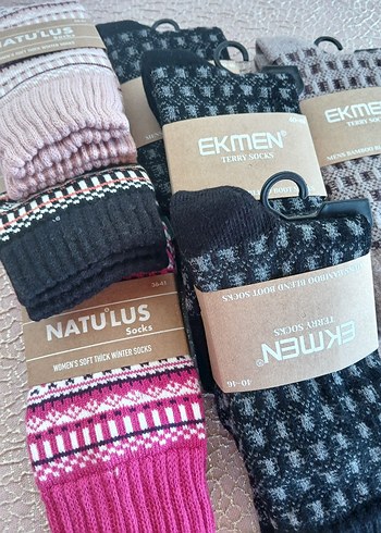 kadin erkek oldukca kalin kislik yunlu corap - Görsel 2