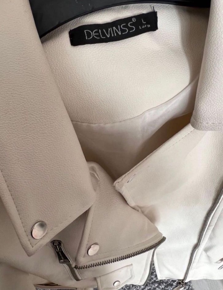 Bej Mini Suni Deri Kemerli Ceket - Görsel 3