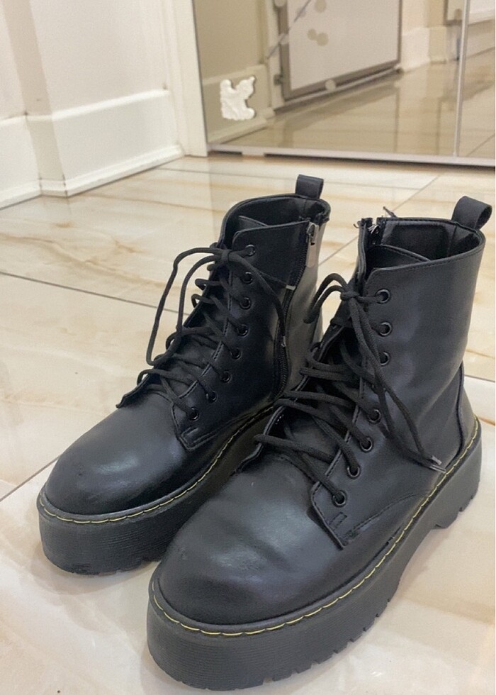 Siyah deri bot - Görsel 2