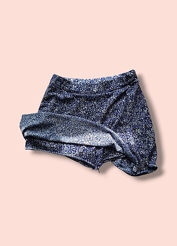 Çiçek Desenli Mini Şort Etek - Görsel 7