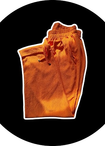 MD Trend Kadın Turuncu Bağlamalı Çift Cepli Paça Katlı Pantolon - Görsel 5