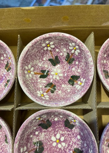 Çiçek Desenli Pembe 6'lı Tabak Seti - Görsel 2