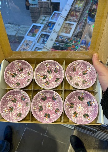 Çiçek Desenli Pembe 6'lı Tabak Seti - Görsel 3