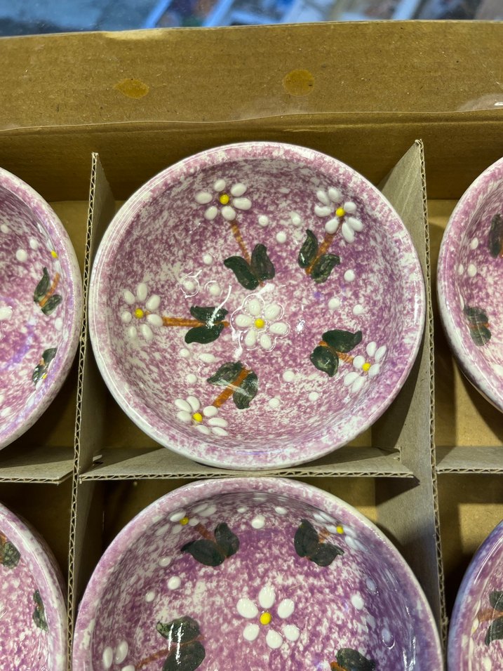 Çiçek Desenli Pembe 6'lı Tabak Seti - Görsel 2