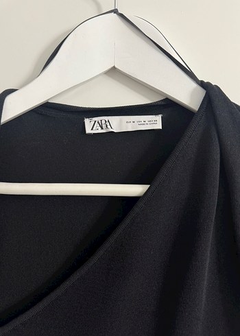 Siyah V Yaka Midi Kalem Elbise - Görsel 5