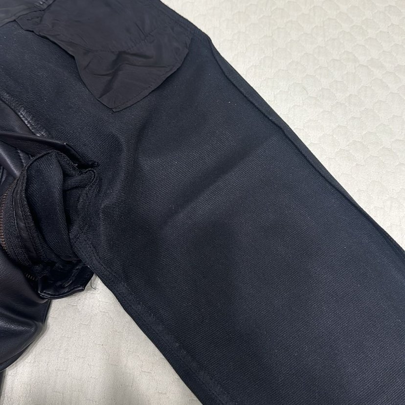 Siyah Deri Biker Kadın Pantolon - Görsel 5