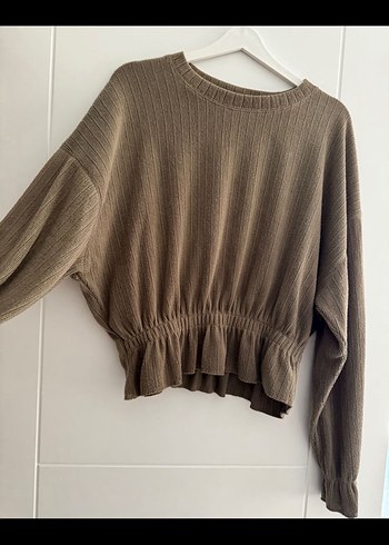 Kadın Bej Triko Uzun Kollu bluz - Görsel 2