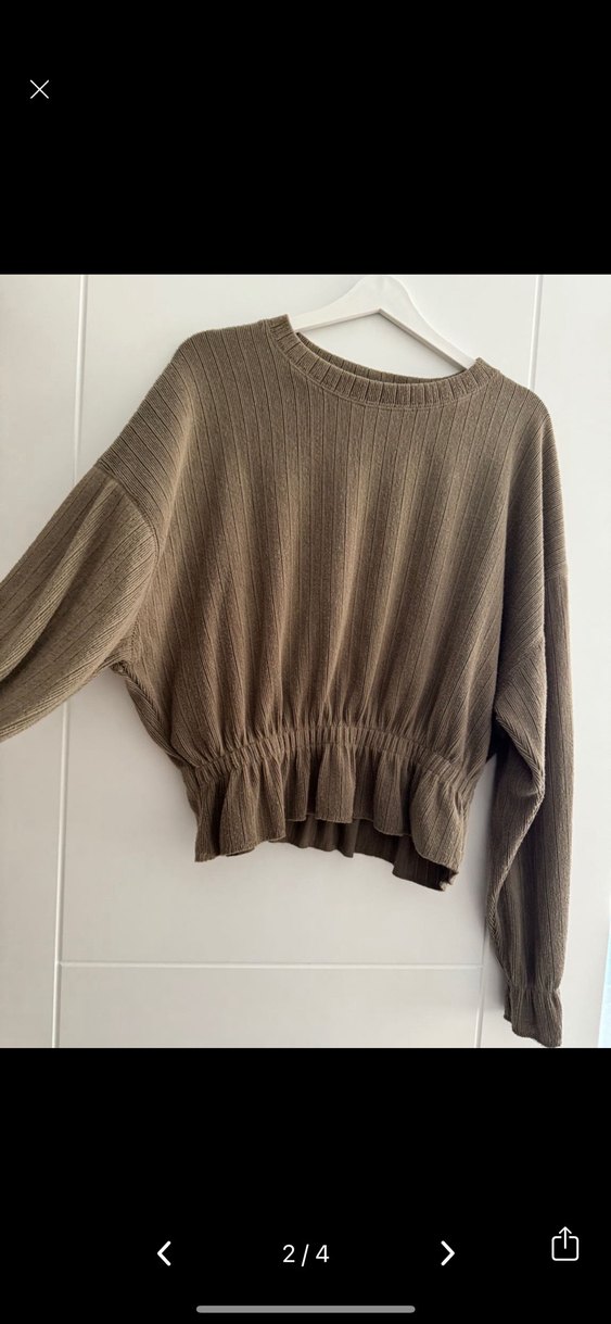 Kadın Bej Triko Uzun Kollu bluz - Görsel 2