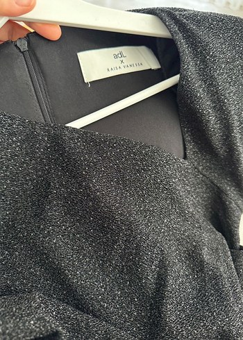 Adl Siyah Uzun Drapeli Kadın Elbise - Görsel 8