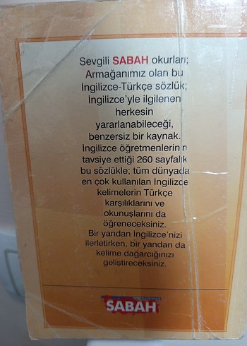 İngilizce-Türkçe Sözlük Sabah Yayınları - Görsel 2
