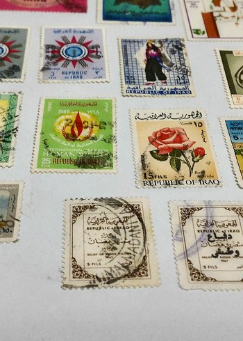 21 Adet Irak Cumhuriyeti Pul Koleksiyonu - Görsel 2