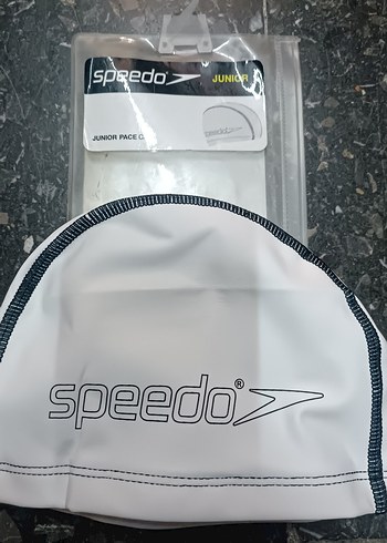 Speedo Junior Beyaz Baskılı Yüzücü Bonesi - Görsel 2