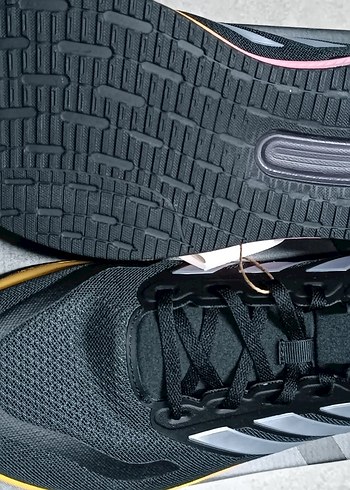 Erkek Siyah Bağcıklı Spor Koşu Ayakkabısı 47 numara - Görsel 4