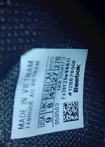 42 Beden siyah Renk Reebok Siyah Erkek Spor Ayakkabı