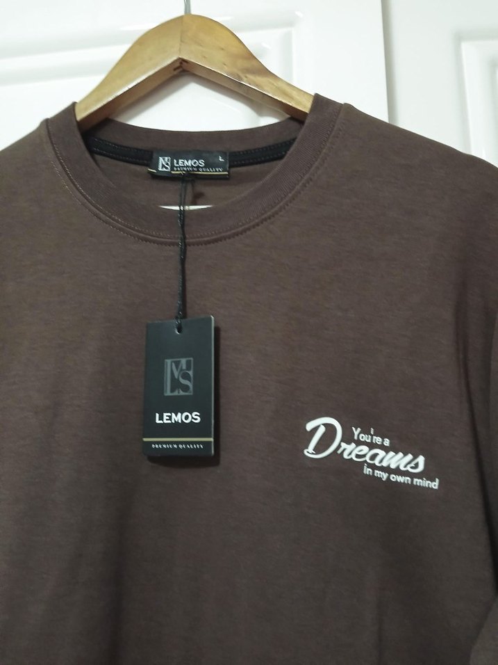 Kahverengi Erkek Bisiklet Yaka Sweatshirt - Görsel 2