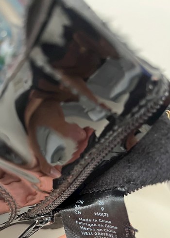 H&M Kız Çocuk Siyah Rugan Bağcıklı Fermuarlı Goth Bot - Görsel 6