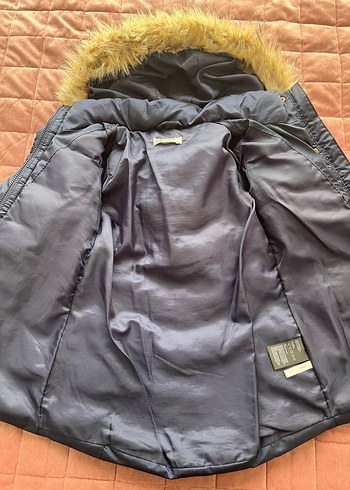 Koyu Mavi, Kürklü, Midi Kadın Mont 5-6 yaş - Görsel 4