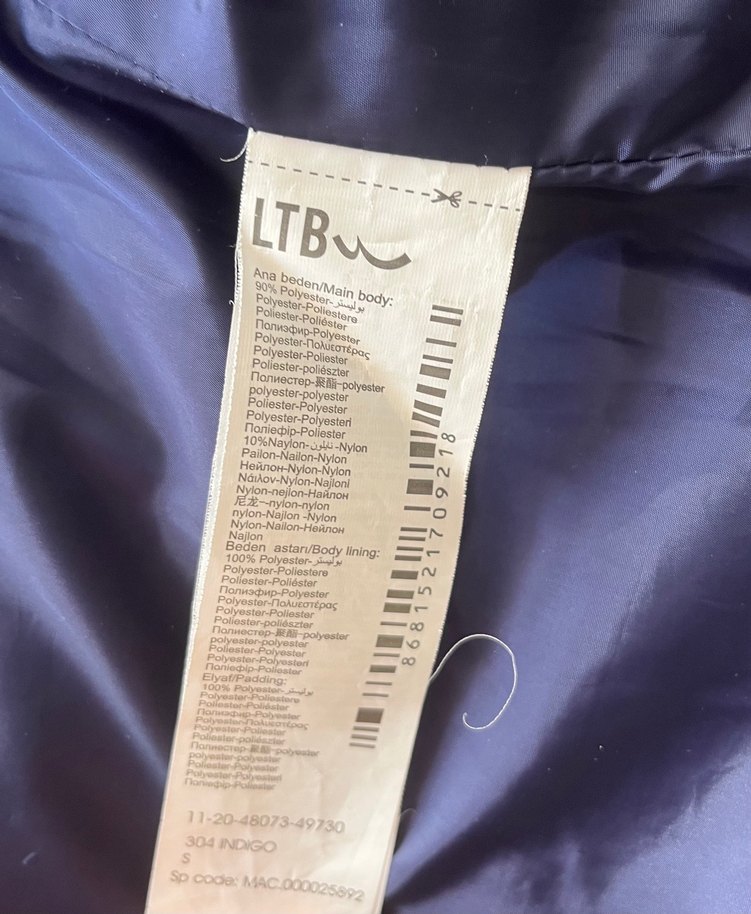 Açık Mavi Erkek Kışlık Mont Kapüşonlu LTB - Görsel 5