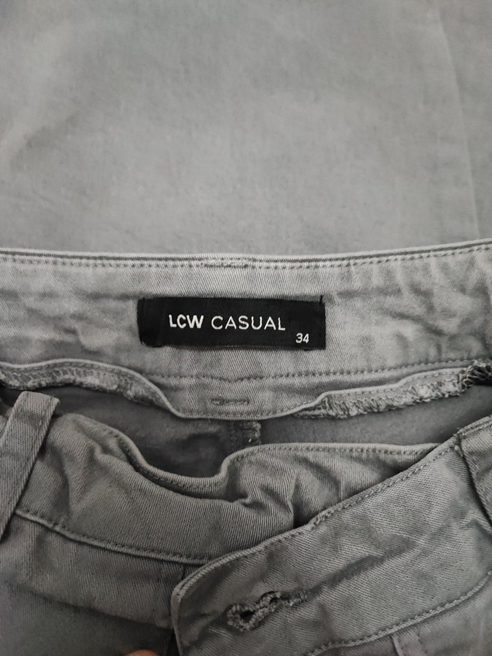 Gri Bol Kesim Denim Kadın Pantolon - Görsel 2