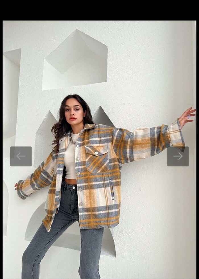 Turuncu Gri Oduncu Gömlek - Görsel 3