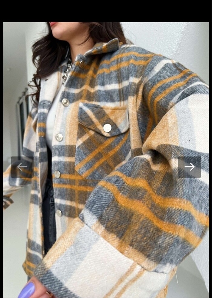 Turuncu Gri Oduncu Gömlek - Görsel 4