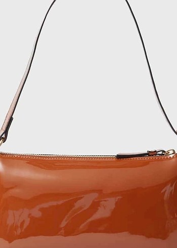 Stradivarius Kahverengi Parlak Baget Çanta - Görsel 8