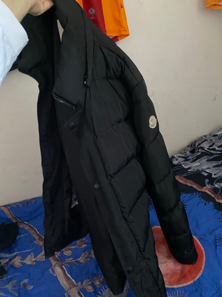 Düğmeli Siyah Midi Kadın Kışlık Ceket - Görsel 4