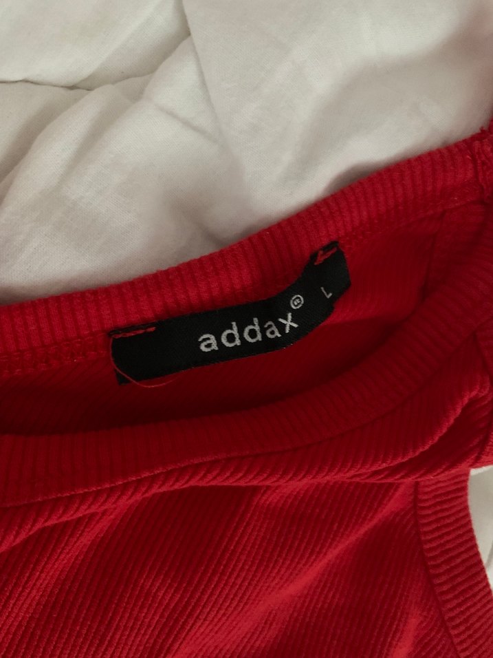 Kırmızı V Yaka Kolsuz Crop Top - Görsel 2