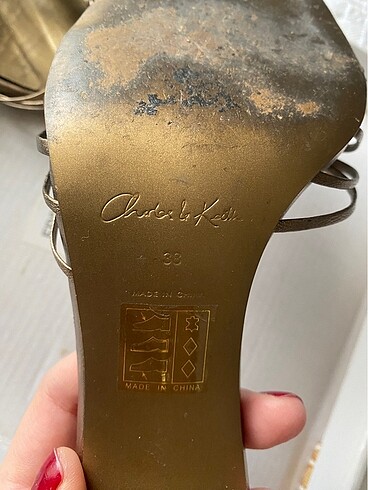 38 Beden camel Renk Charles&Keith Altın Rengi Açık Topuklu