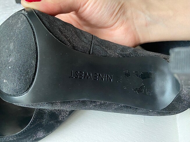 37 Beden Nine West Siyah Simli Gece Topuklusu
