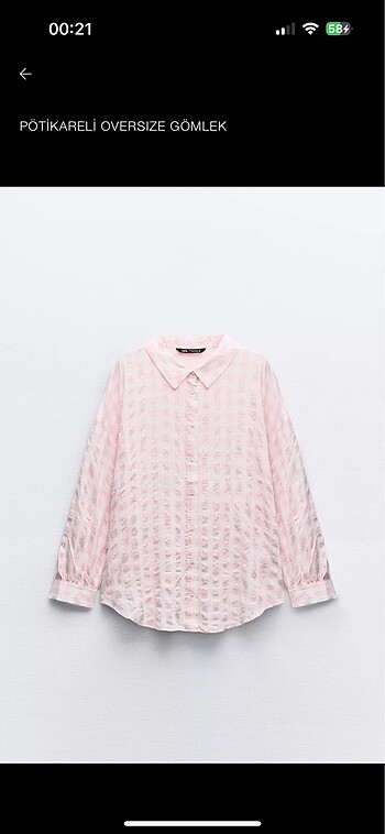 Zara pötikareli oversize gömlek