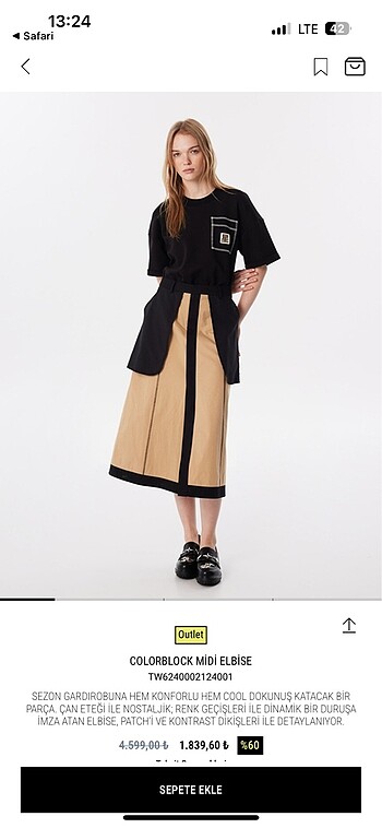 Twist colorblock elbise