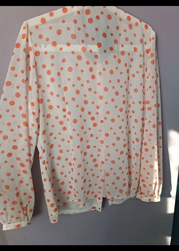 Puantiyeli şifon bluz - Görsel 5